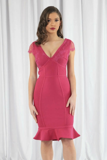 Pink Flip Hem Lace Bandage Double Second